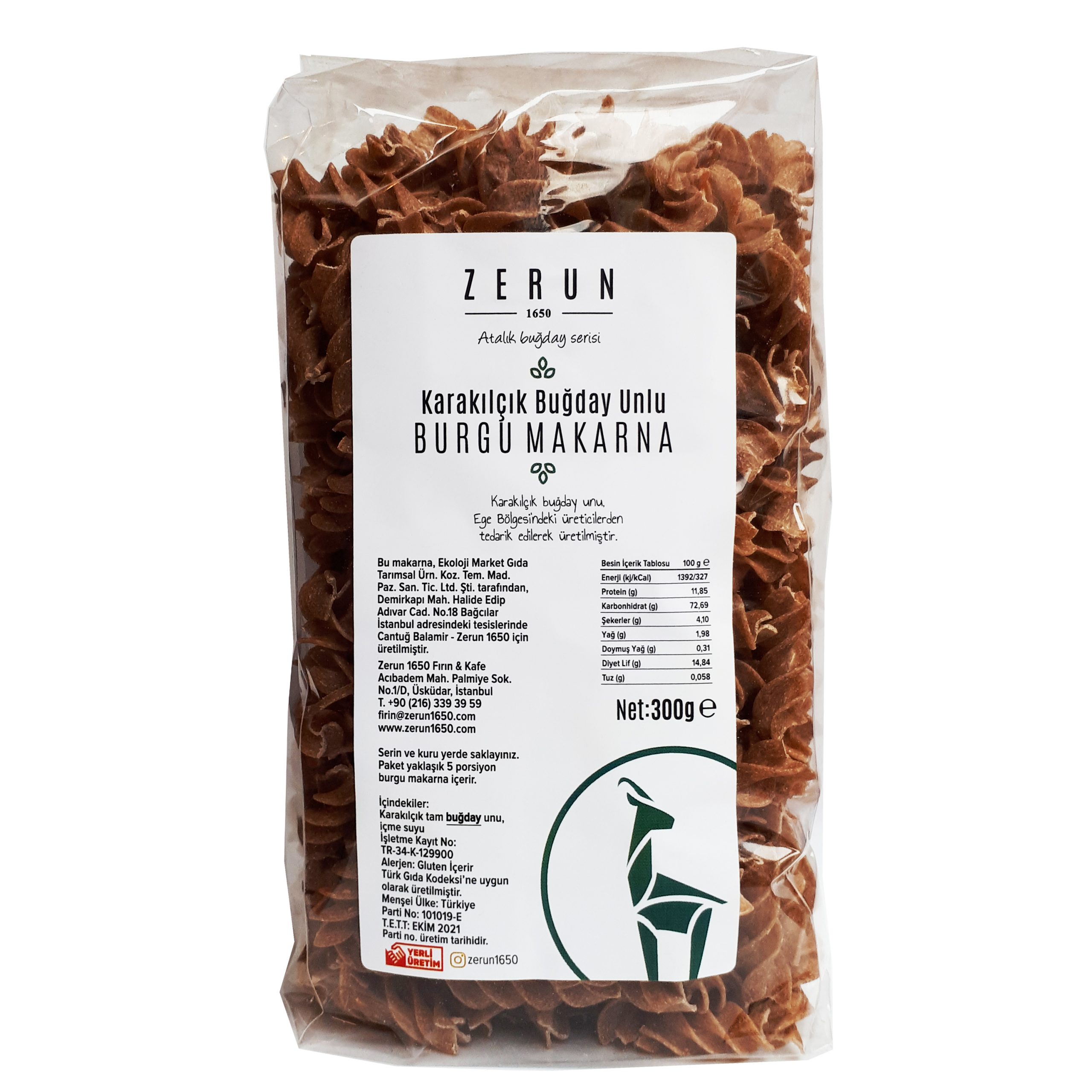 Karakılçık Burgu Makarna 250 g - Zerun1650