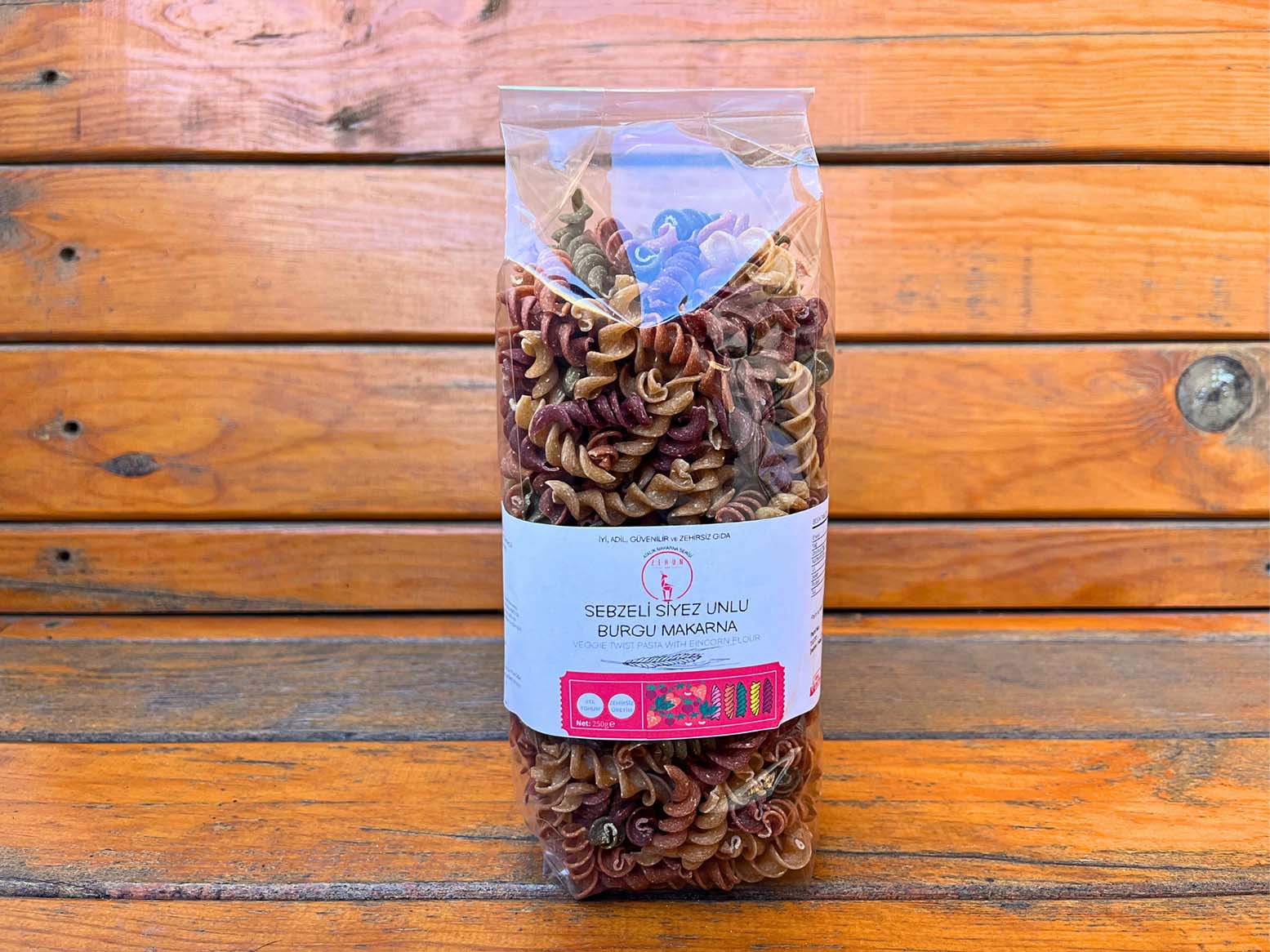Sebzeli Siyez Unlu Burgu Makarna 250 g - Zerun1650