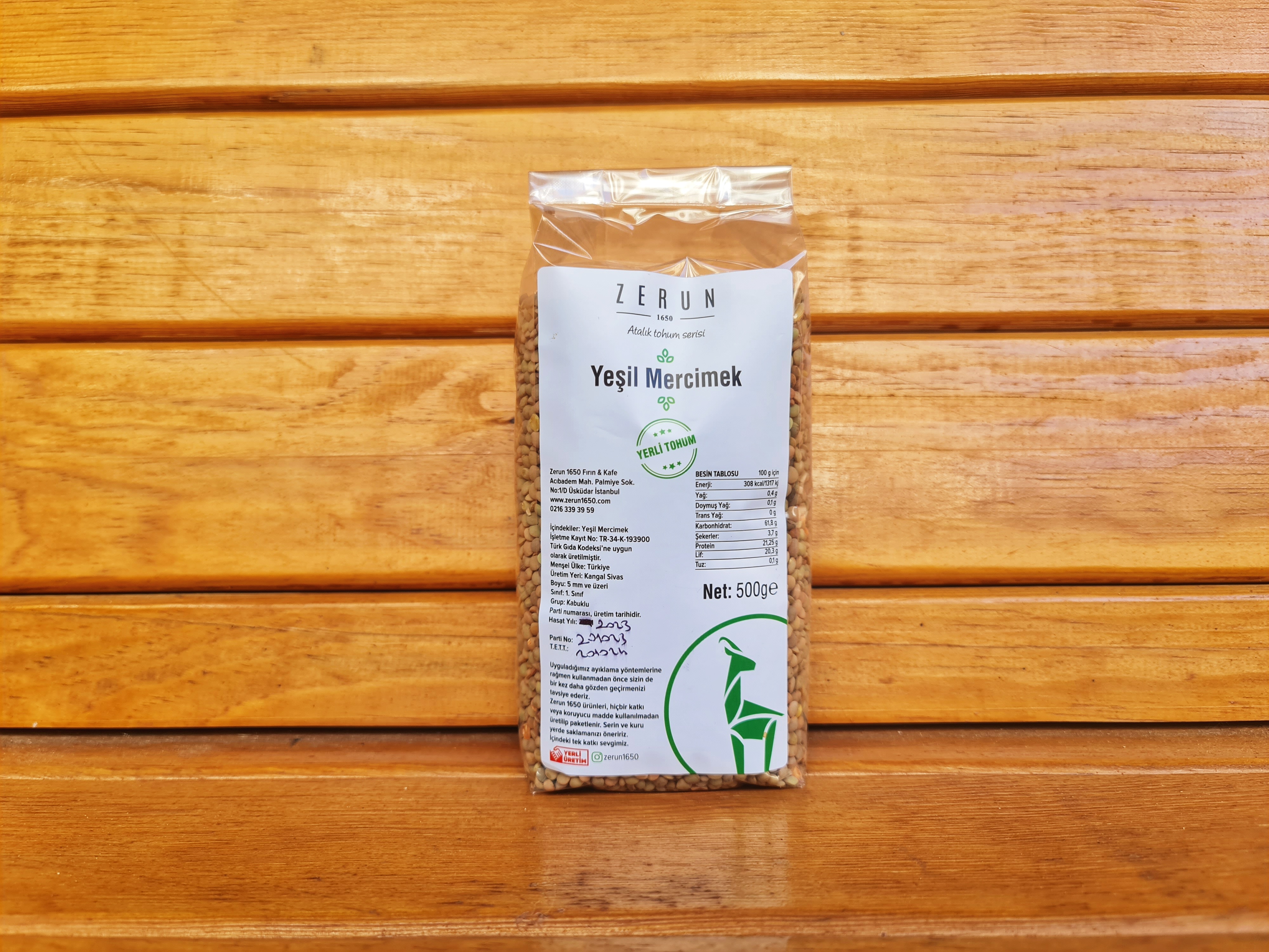 Yeşil Mercimek 500 g - Zerun1650